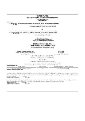 Thumbnail OneMain Financial
 10-Q Quarterly Report FY 