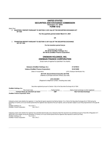 Thumbnail OneMain Financial
 10-Q Quarterly Report FY 