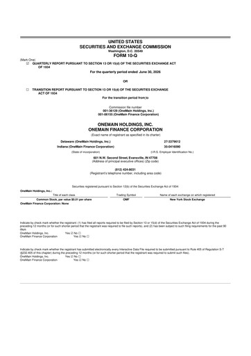 Vorschaubild OneMain Financial
 10-Q Quartalsbericht  