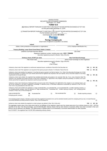 Thumbnail Perrigo 10-K Annual Report 2016