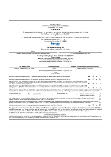 Thumbnail Perrigo 10-K Annual Report 2020