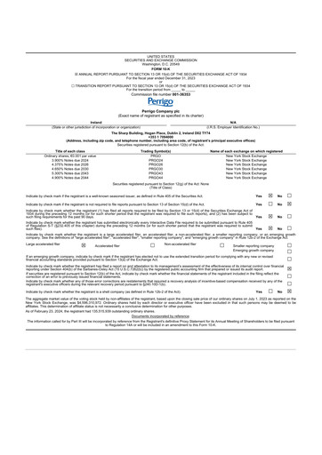 Thumbnail Perrigo 10-K Annual Report 2023