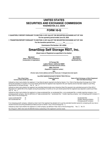 Vorschaubild SmartStop Self Storage REIT 10-Q Quartalsbericht 2026 