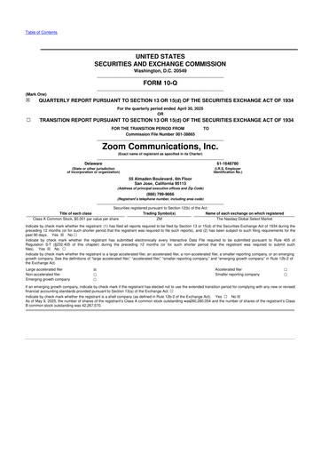 Vorschaubild Zoom 10-Q Quartalsbericht 2026 