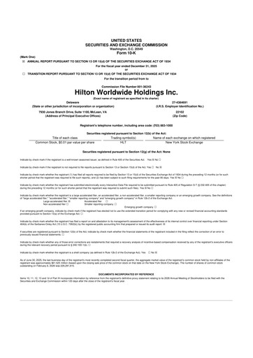 Thumbnail Hilton Worldwide 10-K Annual Report 2025