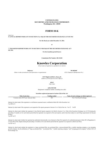 Thumbnail Knowles
 10-K Annual Report 2024