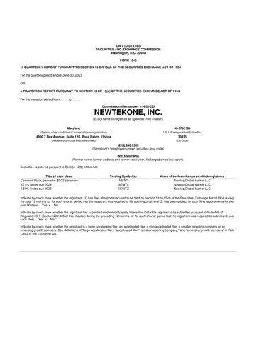 Thumbnail NewtekOne 10-Q Quarterly Report FY2023 