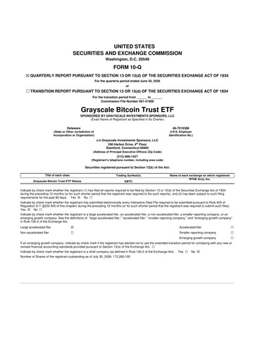 Vorschaubild Grayscale Bitcoin Trust 10-Q Quartalsbericht 2026 