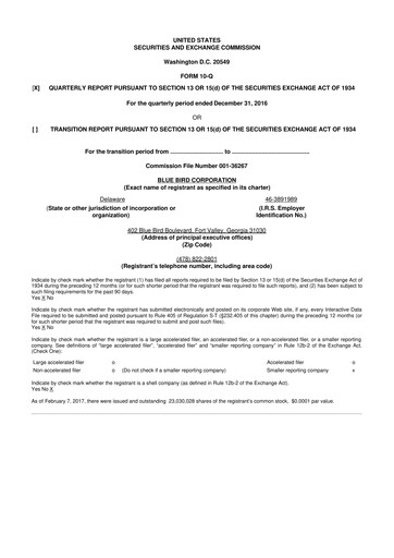 Thumbnail Blue Bird Corporation
 10-Q Quarterly Report FY2017 