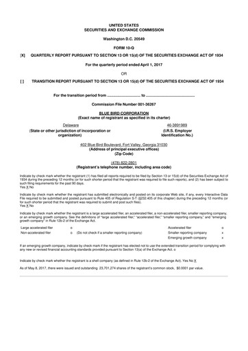 Thumbnail Blue Bird Corporation
 10-Q Quarterly Report FY2017 