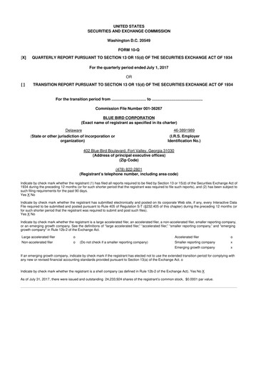 Thumbnail Blue Bird Corporation
 10-Q Quarterly Report FY2017 