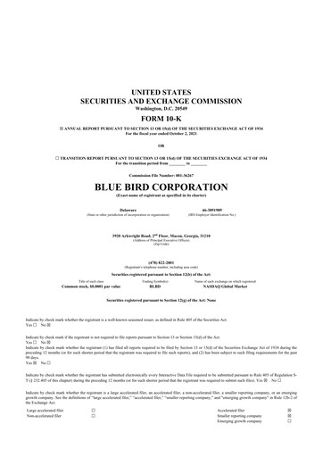 Thumbnail Blue Bird Corporation
 10-K Annual Report 2021