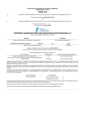 Thumbnail FTAI Aviation 10-Q Quarterly Report FY2019 