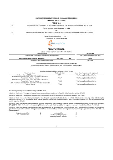 Thumbnail FTAI Aviation 10-K Annual Report 2022