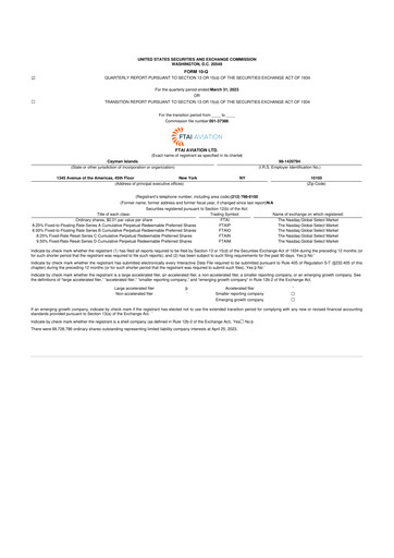 Thumbnail FTAI Aviation 10-Q Quarterly Report FY2023 