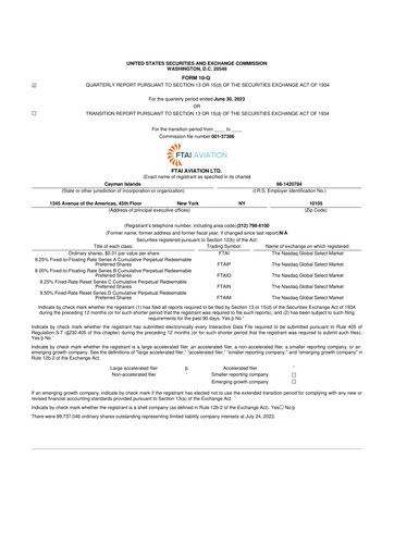 Thumbnail FTAI Aviation 10-Q Quarterly Report FY2023 