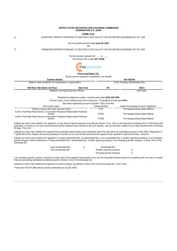 Thumbnail FTAI Aviation 10-Q Quarterly Report FY2025 
