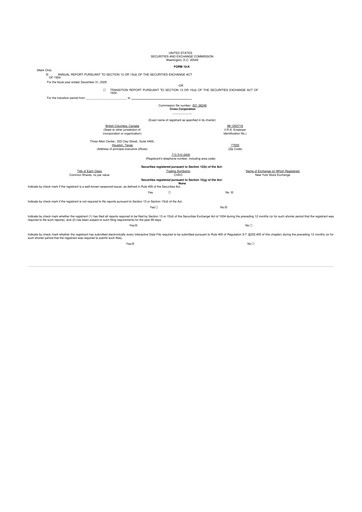 Thumbnail Civeo 10-K Annual Report 2025