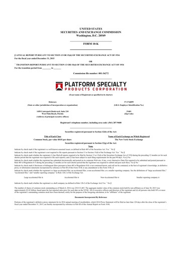 Thumbnail Element Solutions 10-K Annual Report 2015