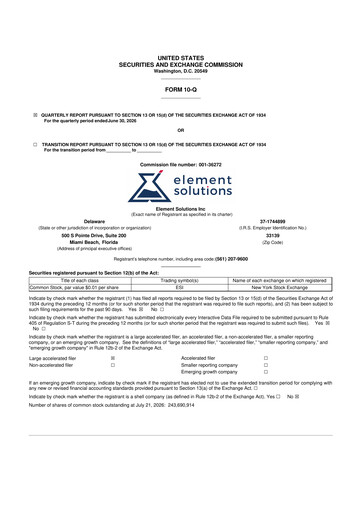 Thumbnail Element Solutions 10-Q Quarterly Report FY2026 