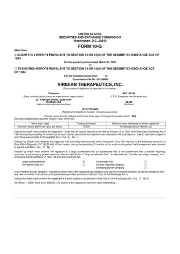Thumbnail Viridian Therapeutics 10-Q Quarterly Report FY2026 
