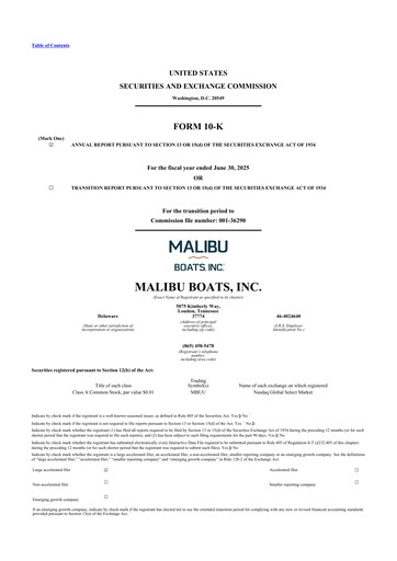Thumbnail Malibu Boats 10-K Annual Report 2025