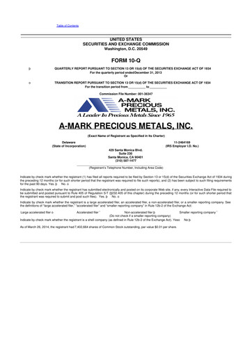 Thumbnail A-Mark Precious Metals 10-Q Quarterly Report FY2014 