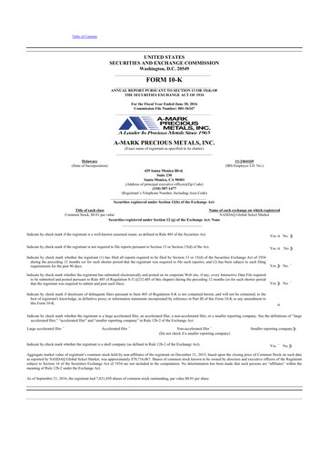 Thumbnail A-Mark Precious Metals 10-K Annual Report 2016