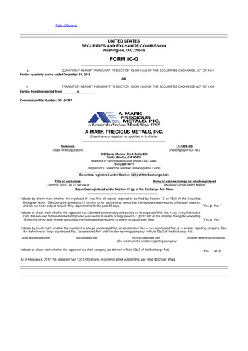 Thumbnail A-Mark Precious Metals 10-Q Quarterly Report FY2017 