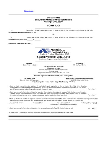 Thumbnail A-Mark Precious Metals 10-Q Quarterly Report FY2017 
