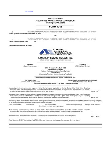 Thumbnail A-Mark Precious Metals 10-Q Quarterly Report FY2018 