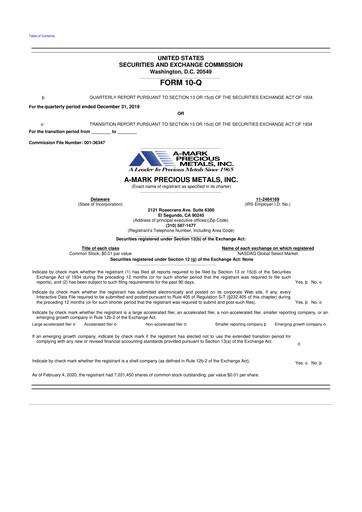 Thumbnail A-Mark Precious Metals 10-Q Quarterly Report FY2020 