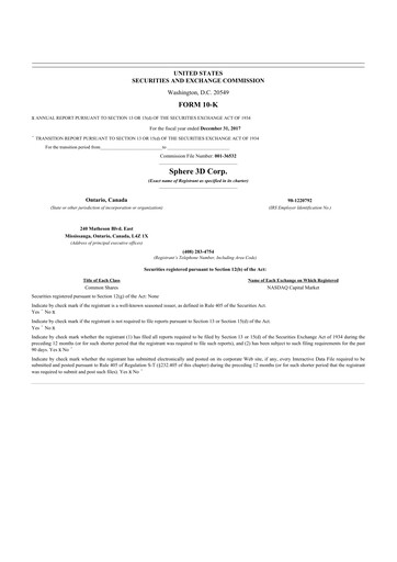 Thumbnail Sphere 3D 10-K Annual Report 2017