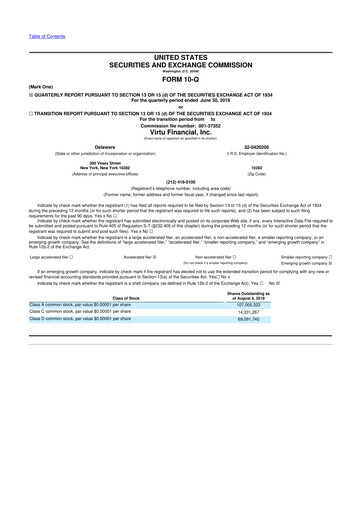 Thumbnail Virtu Financial
 10-Q Quarterly Report FY2018 