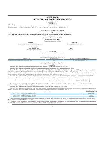 Thumbnail Virtu Financial
 10-K Annual Report 2021