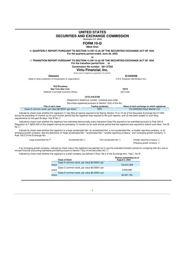 Thumbnail Virtu Financial
 10-Q Quarterly Report FY2022 