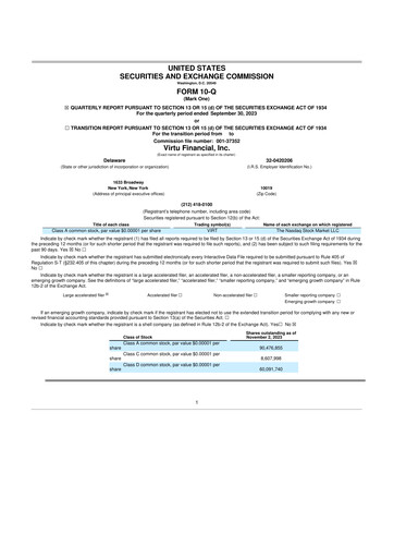 Thumbnail Virtu Financial
 10-Q Quarterly Report FY2023 