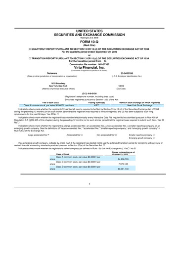 Thumbnail Virtu Financial
 10-Q Quarterly Report FY2025 