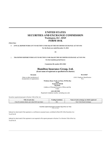 Thumbnail Hamilton Insurance Group 10-K Annual Report 2024