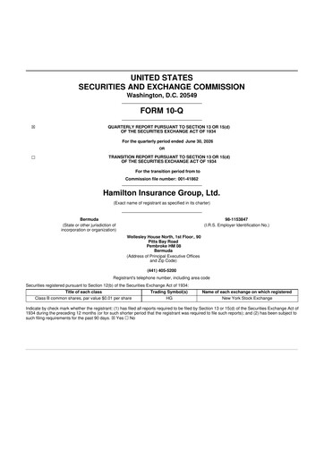 Thumbnail Hamilton Insurance Group 10-Q Quarterly Report FY2026 