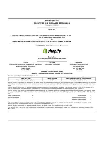 Thumbnail Shopify 10-Q Quarterly Report FY2025 