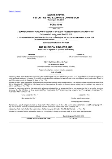 Miniature Magnite 10-Q Rapport trimestriel 2019 