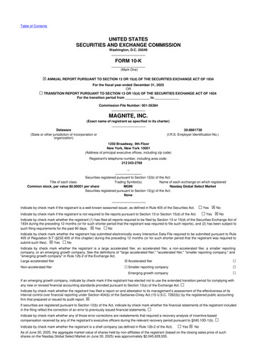Miniature Magnite 10-K Rapport annuel 2025