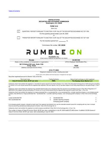 Miniature RumbleOn 10-Q Rapport trimestriel 2024 