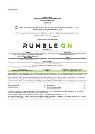 Miniature RumbleOn 10-Q Rapport trimestriel 2024 