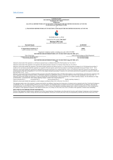 Thumbnail Dorian LPG
 10-K Annual Report 