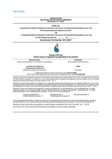 Thumbnail Dorian LPG
 10-Q Quarterly Report FY2018 