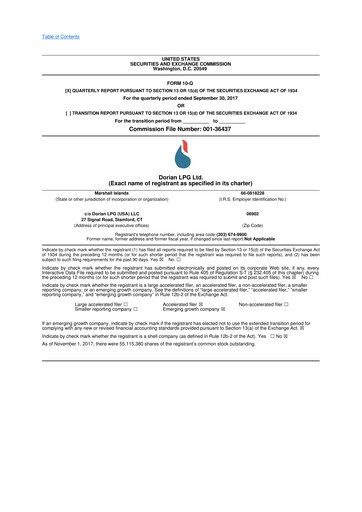 Thumbnail Dorian LPG
 10-Q Quarterly Report FY2018 