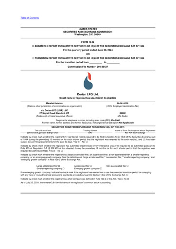 Thumbnail Dorian LPG
 10-Q Quarterly Report FY2025 