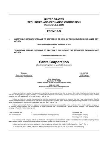 Thumbnail Sabre 10-Q Quarterly Report FY2017 